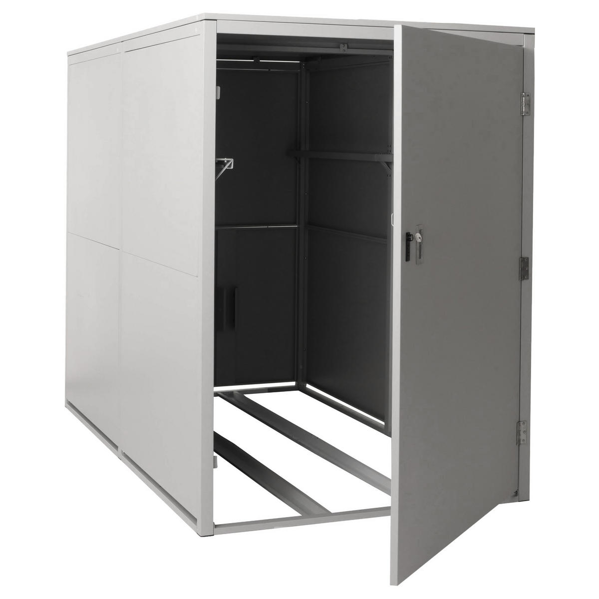 2ER-FAHRRADGARAGE L56C rechteckig Hellgrau - Hellgrau, Metall (113/160/209cm) - MCW