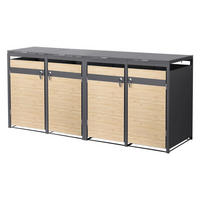 MÜLLTONNENBOX 4er Anthrazit-Lärchenoptik - Hellbraun, Metall (264/120/80cm) - ML-DESIGN