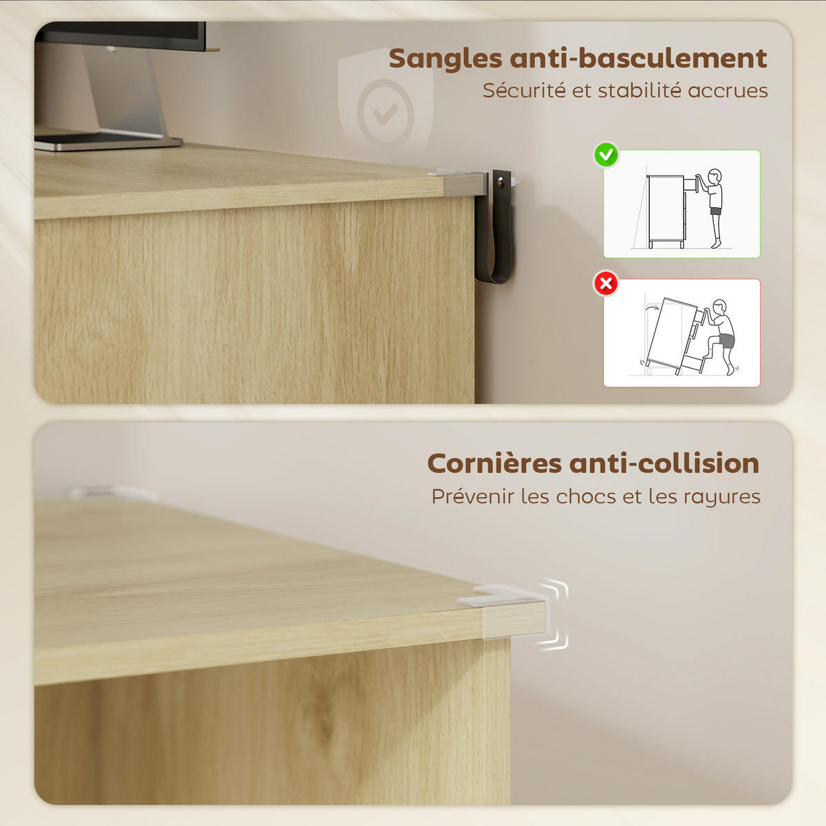 SCHREIBTISCH Weiß und Eichefarben mit Regal und abschließbarer Schublade 126/50/109 cm - Eichefarben, Holzwerkstoff (50/126/109cm) - PANGIVO