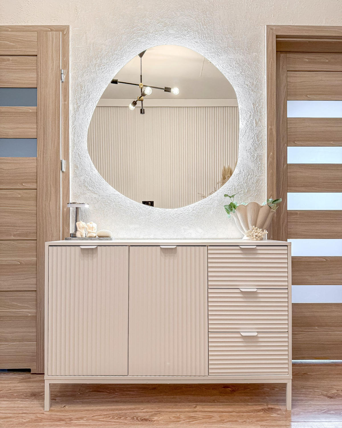 SIDEBOARD mit 2 Türen Weiß Adelaide - Weiß, Holzwerkstoff/Metall (118/80/40cm) - Beliani