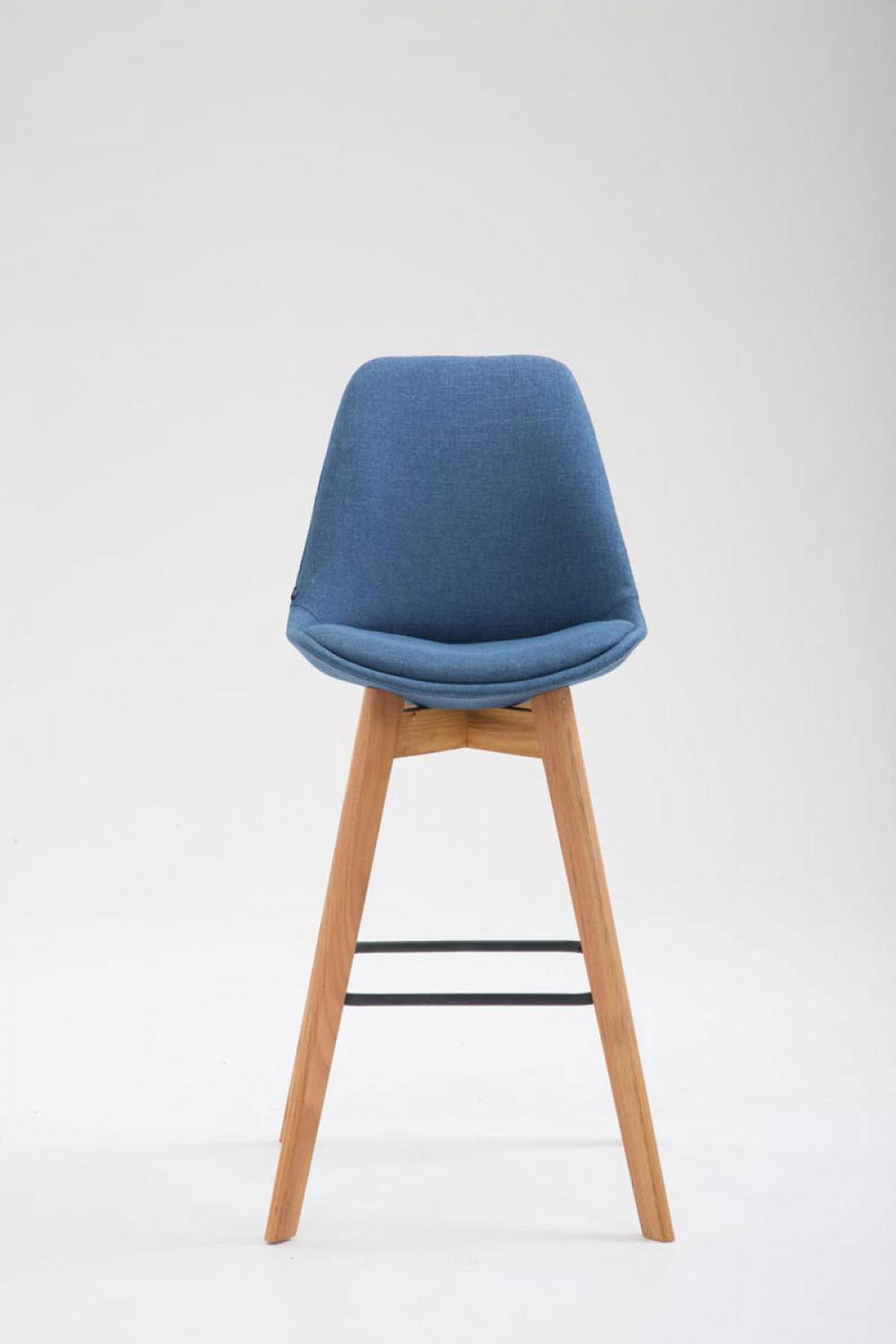 BARHOCKER Stoff blau - Blau/Eukalyptusholzfarben, Holz/Textil (48/112/56cm) - CLP