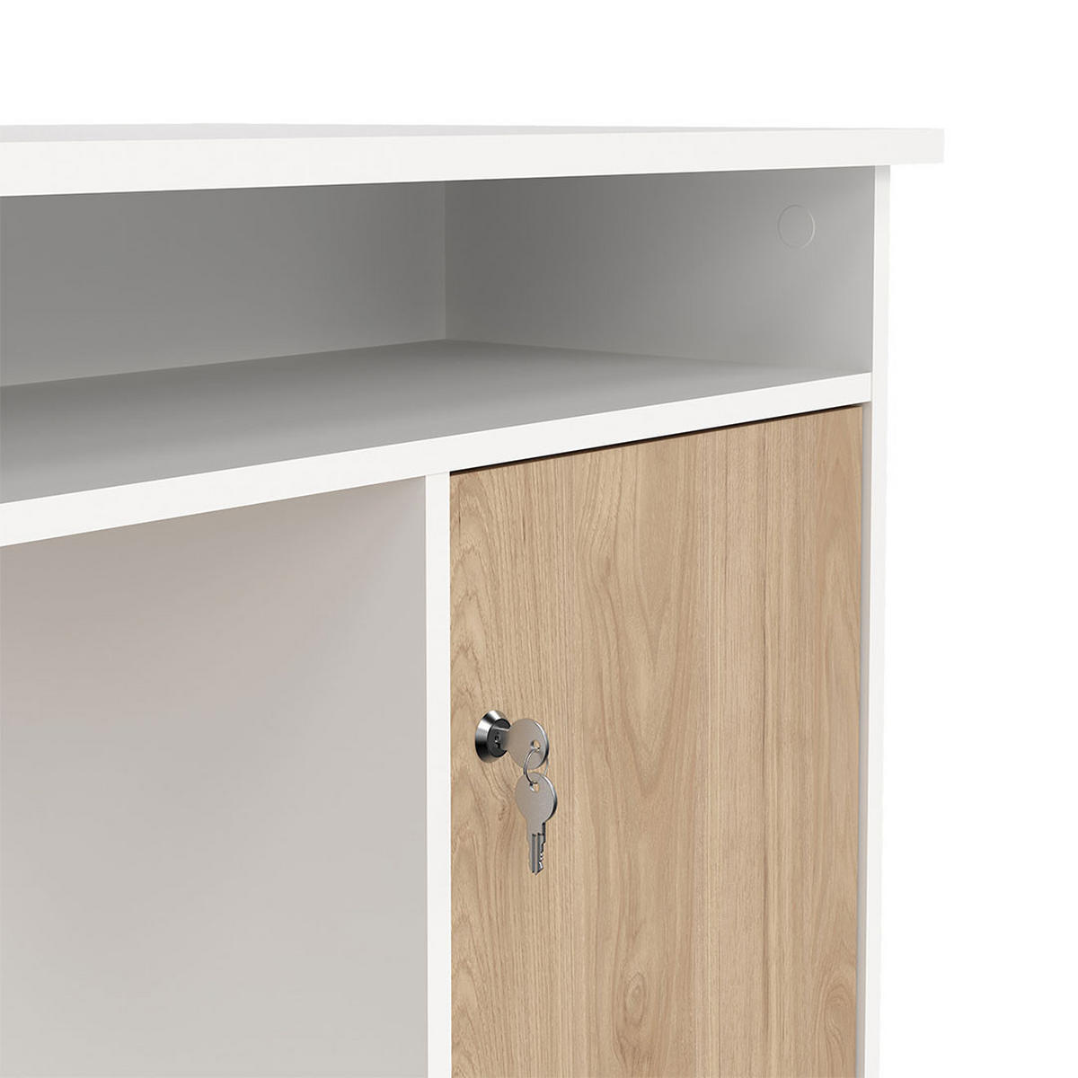 SCHREIBTISCH, FunctionPlus, Weiß, Holzwerkstoff, 126 x 55 x 76 cm - Weiß, Holzwerkstoff (55/126/76cm) - ebuy24