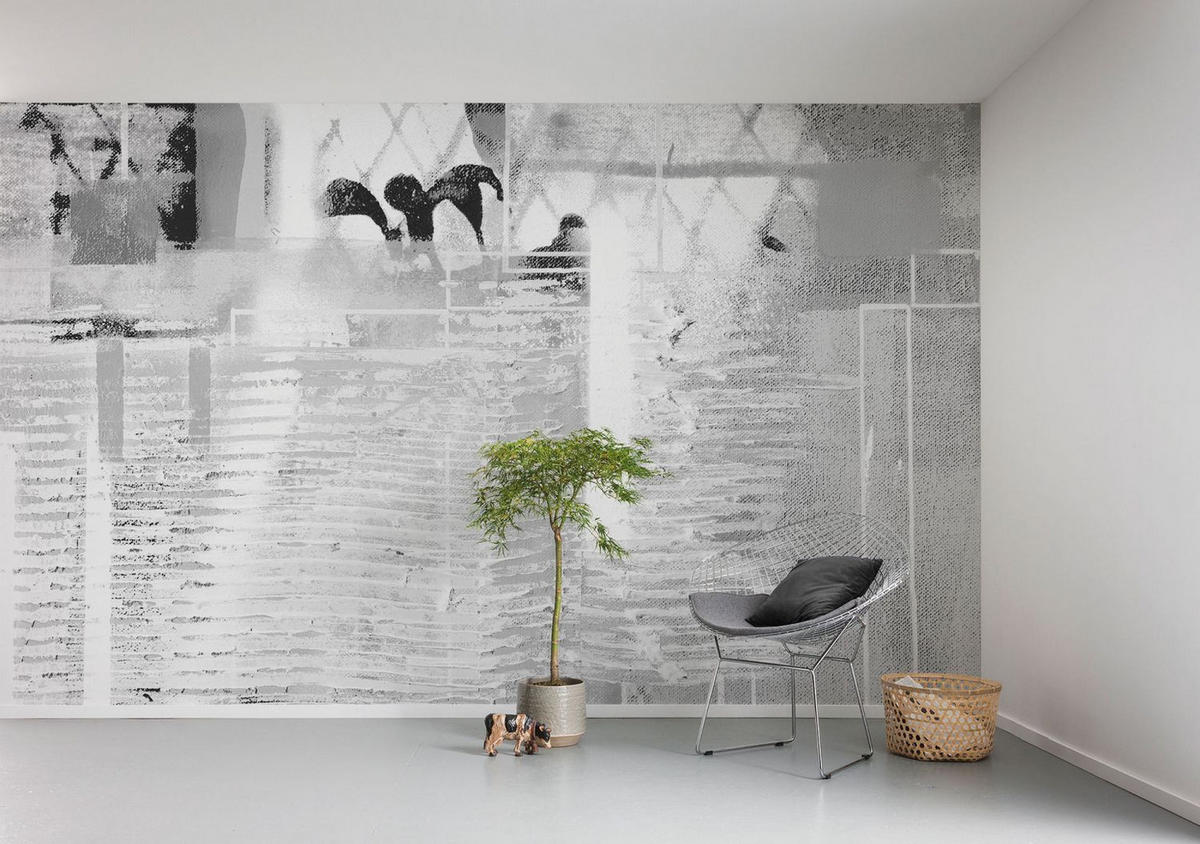 FOTOTAPETE künstlerisch 500 x 280 cm - Grau, Papier (500/280cm) - Sanders & Sanders