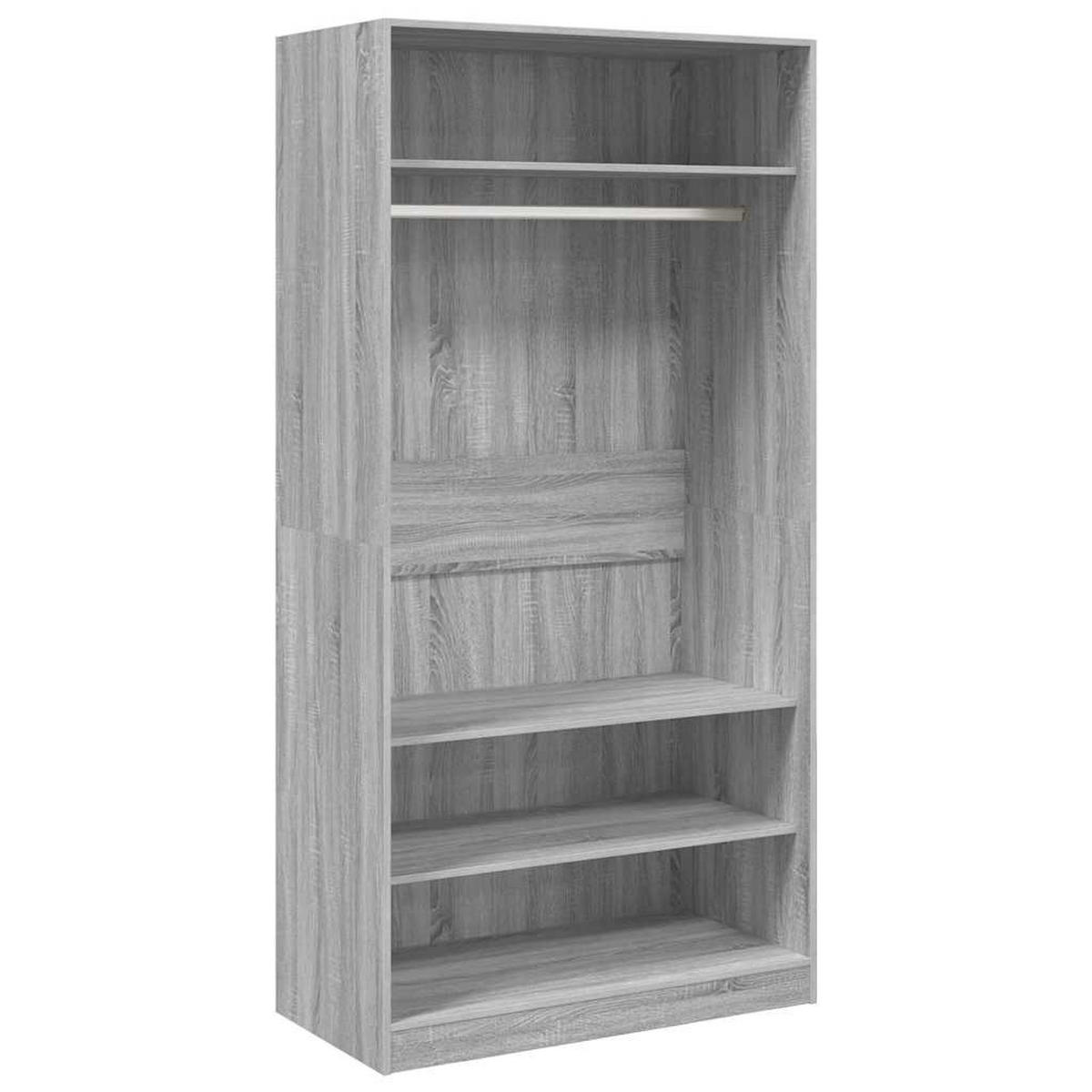 KLEIDERSCHRANK GRAU SONOMA 100X50X200 CM HOLZWERKSTOFF - Grau, Holz (50/200/100cm) - vidaXL