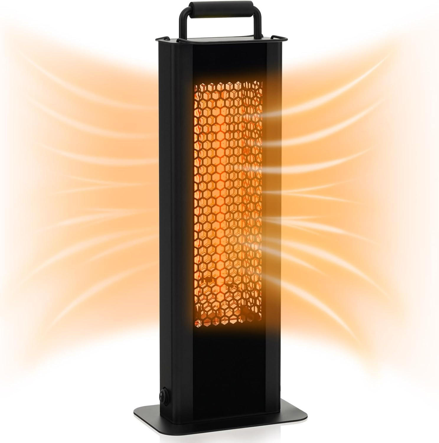 STANDHEIZSTRAHLER Schwarz - Schwarz, Metall (24/63/16cm) - COSTWAY