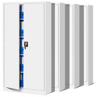 AKTENSCHRANK abschließbar 4er Set KADO 195x90x40cm Weiß - Weiß, Metall (90/195/40cm) - DELUKE