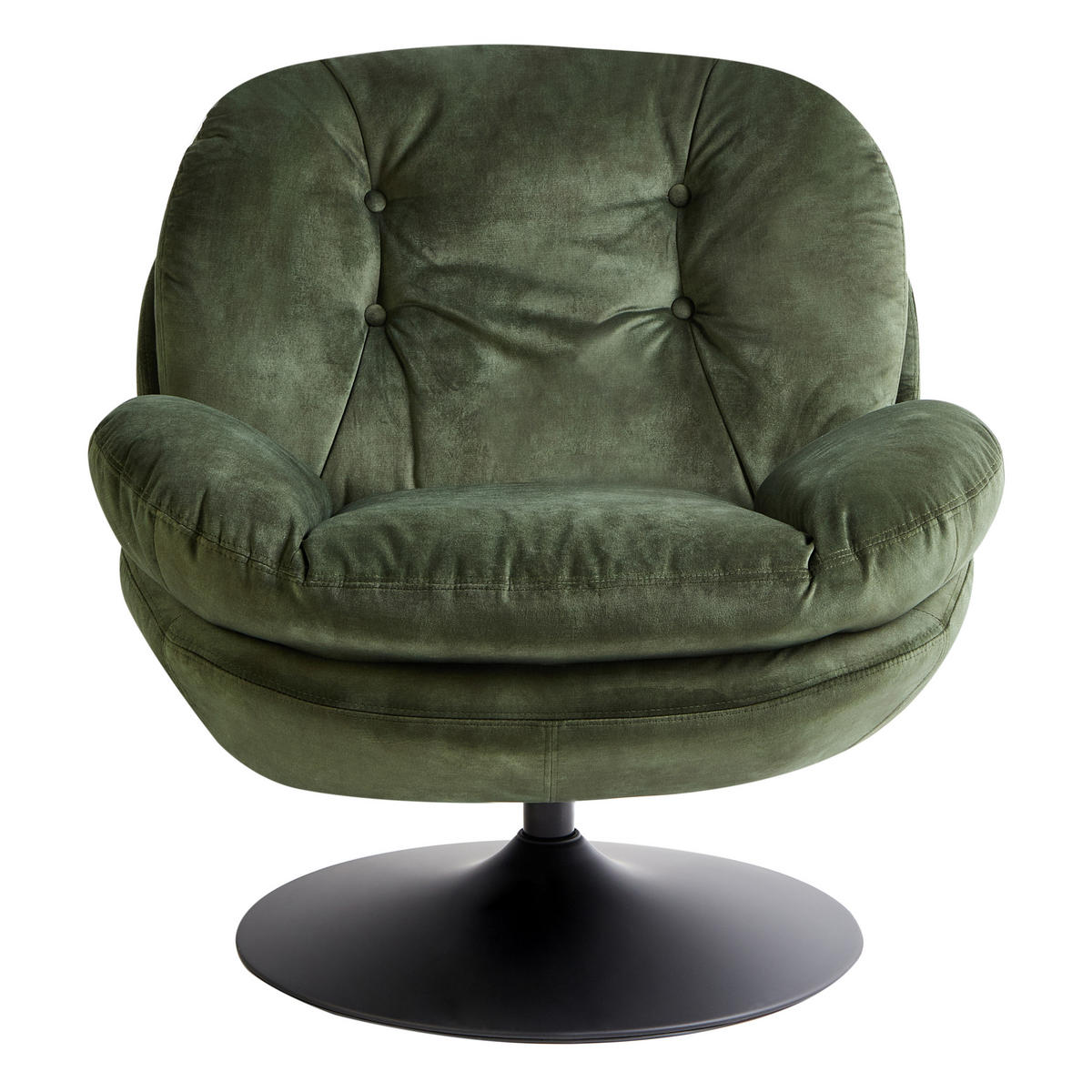 DREHSESSEL Grün Nolvik - Dunkelgrün/Schwarz, Textil (82/82/85cm) - Beliani