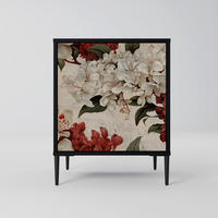 SIDEBOARD EPHEMERAL DAYS, Schwarz, 57,5x42x72,5 cm, Schwarze Metallfüße - Multicolor/Schwarz, Holzwerkstoff/Metall (57.5/72.5/42cm) - SpaceRebels