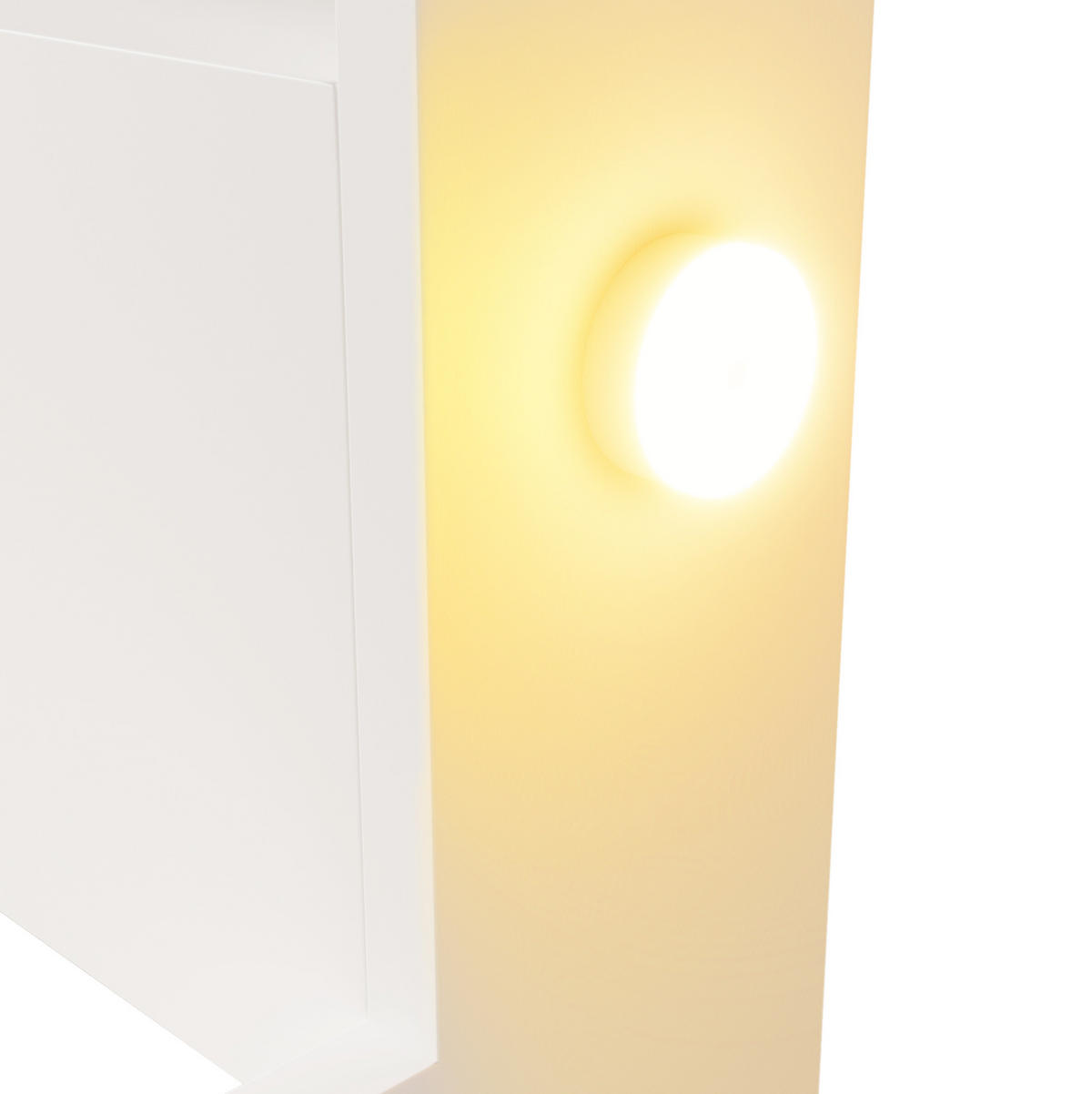 HOLZBETT 90/200 cm Weiß aus Holz mit Bücherregal und Nachtlichtern - Weiß, Holz (90/200cm) - OKMYHOME