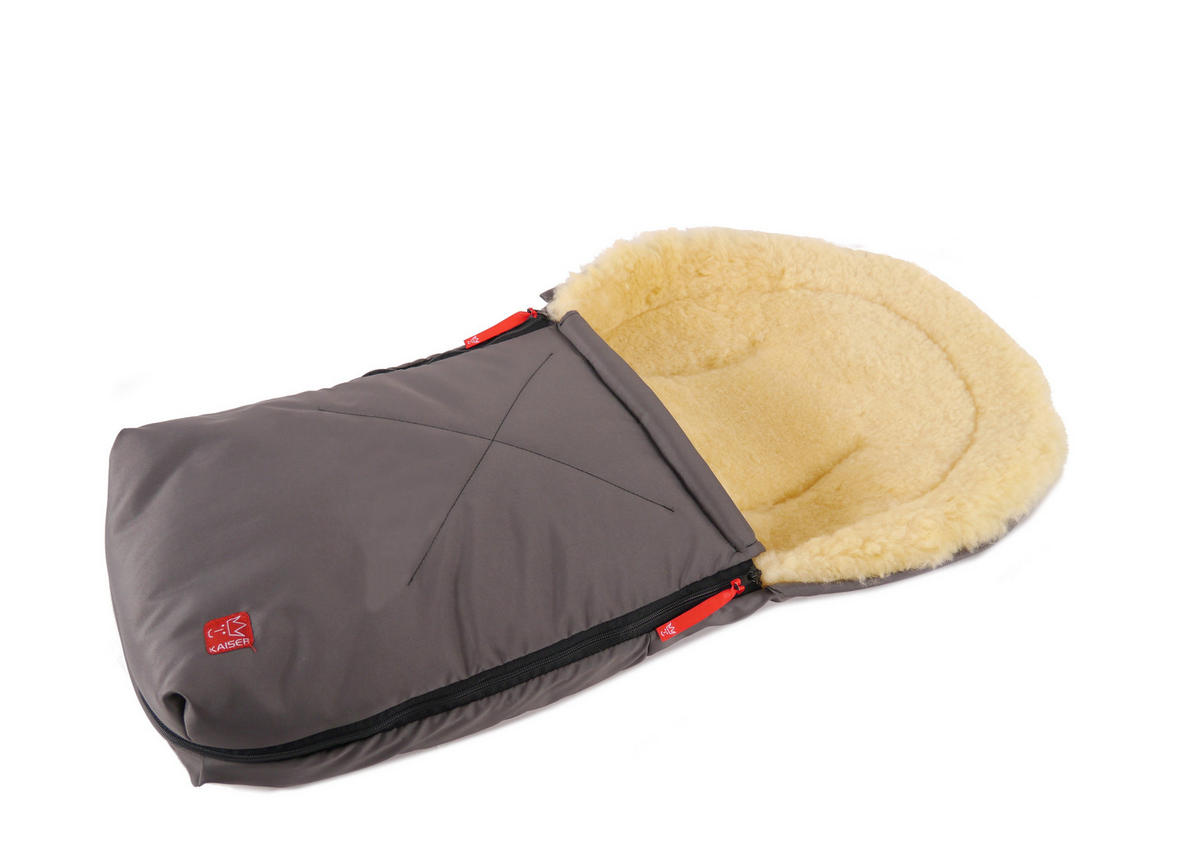 LAMMFELL-BABYSCHALENFUSSSACK Emma, anthracite - Grau, Fell (37/7/80cm) - Kaiserbaby