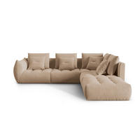 ECKSOFA modular rechts Bloom aus Samt sandfarben 4 Sitzplätze - Sandfarben, Textil (310/316cm) - Micadoni