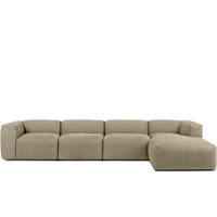 ECKMODULSOFA-RECHTS BUFFO 6-Sitzer mit extrem weicher Sitzfläche, Gewebestoff, sandfarben - Sandfarben, Textil (377/180cm) - KONSIMO®