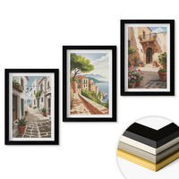 WANDBILDER 3er-Set - 20x30 cm Schwarzer Rahmen - Straßen, Häuser, Pflanzen, Töpfe - Schwarz, Kunststoff (20/30cm) - ArtPrintCave
