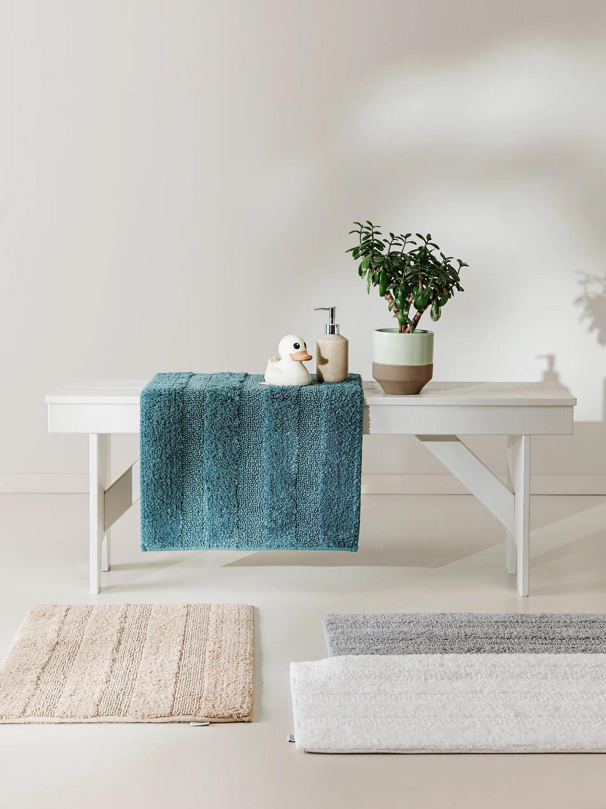 BADEMATTE Ilka Hellgrau 50x80 cm - Hellgrau, Textil (50/80cm) - benuta Nest