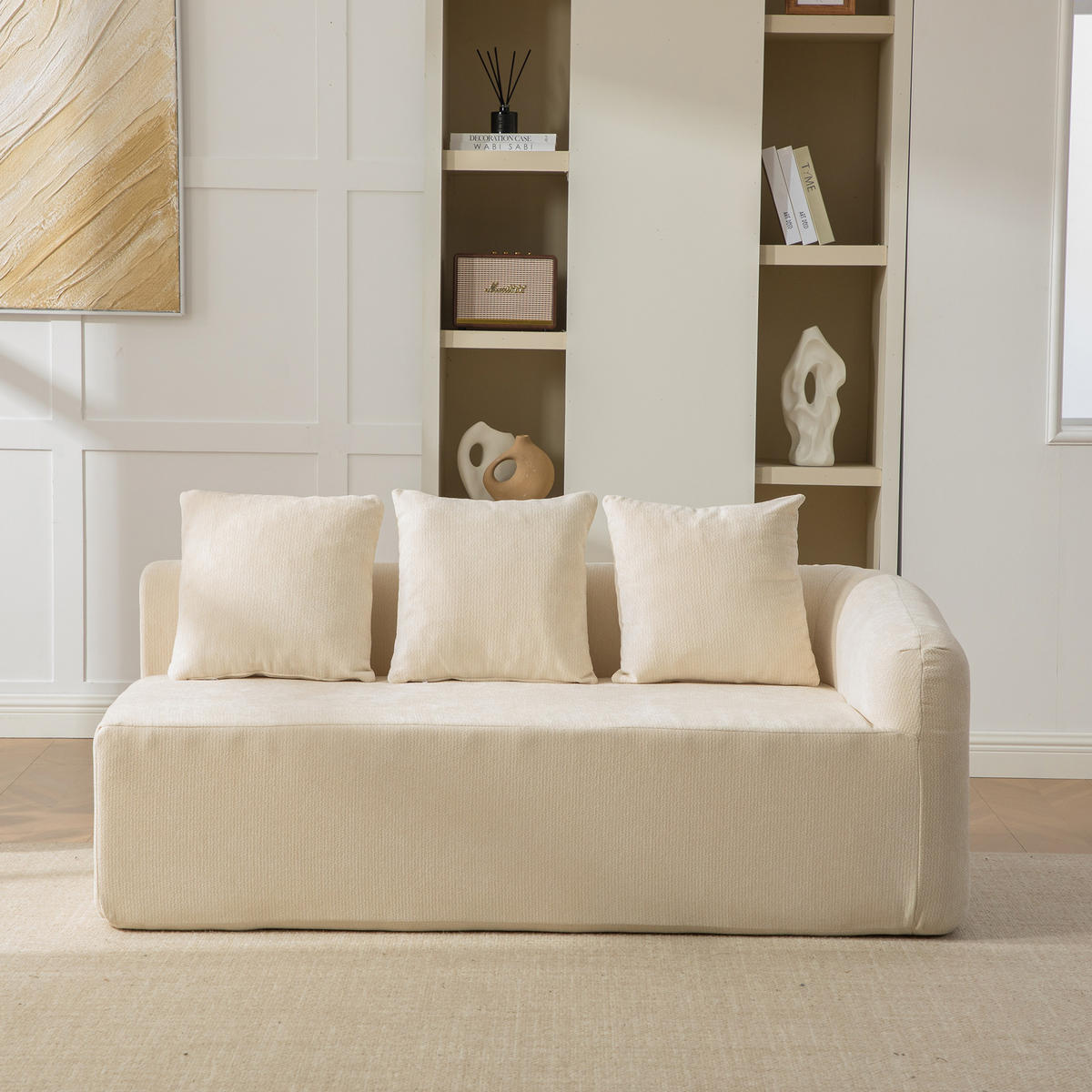 SOFAELEMENT DE-35127 rechte mit Chenille-Bezug Beige - Beige, Textil (99/80.5/171.5cm) - ComfortXL
