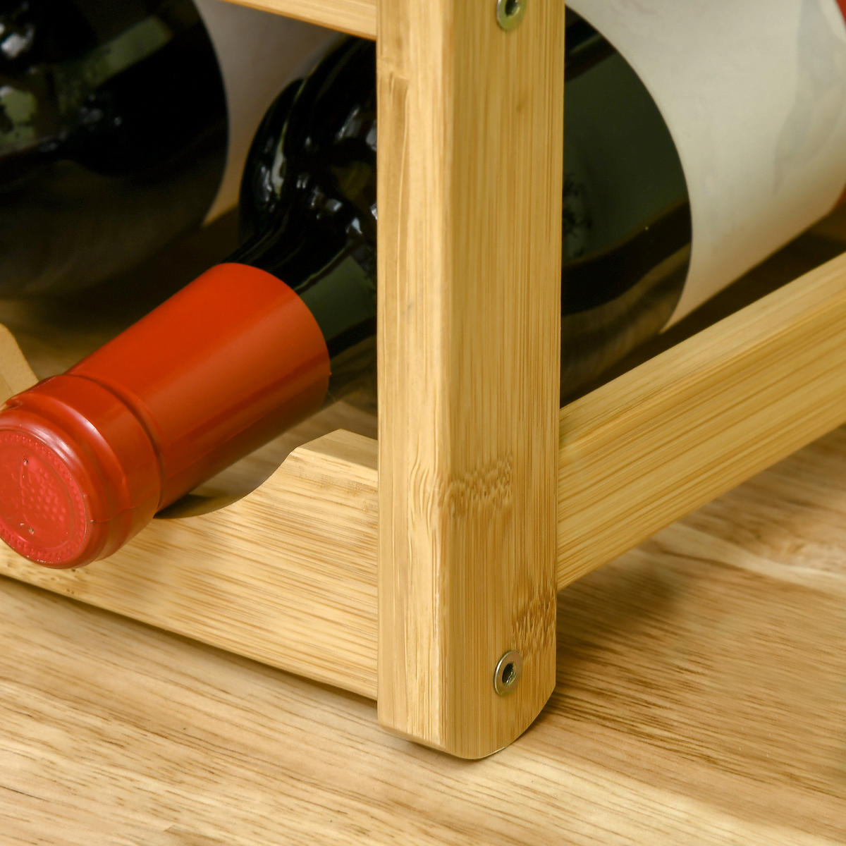 WEINREGAL, Bambus, Naturholz - Naturfarben, Naturmaterialien (23.5/38/43cm) - HOMCOM