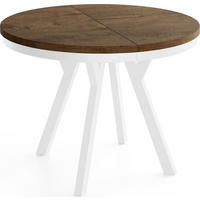 ESSTISCH Vero Neo Weiß rund ausziehbar verlängerbar, Eiche Braun Rustikal 100-300/100/77 cm - Alteiche/Weiß, Holz/Holzwerkstoff (100/100/77cm) - WFL GROUP