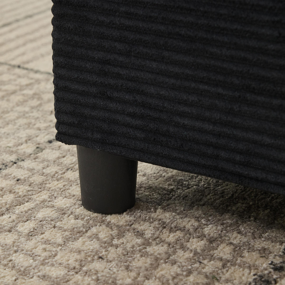 XXL-SESSEL mit Fußablage und 3 Kissen, DE-42355, Schwarz - Schwarz, Metall (74/57/107cm) - ComfortXL