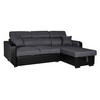 ECKSOFA WARREN Grau und Schwarz 3 Plätze - Dunkelgrau, Kunststoff (168/236cm) - Happy Garden