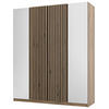 KLEIDERSCHRANK Kaja Schwarz/Eiche 200 cm - Schwarz, Holzwerkstoff/Metall (200/239/61.9cm) - Selsey