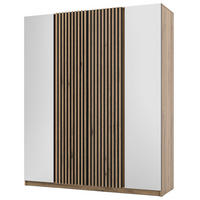 KLEIDERSCHRANK Kaja Schwarz/Eiche 200 cm - Schwarz, Holzwerkstoff/Metall (200/239/61.9cm) - Selsey