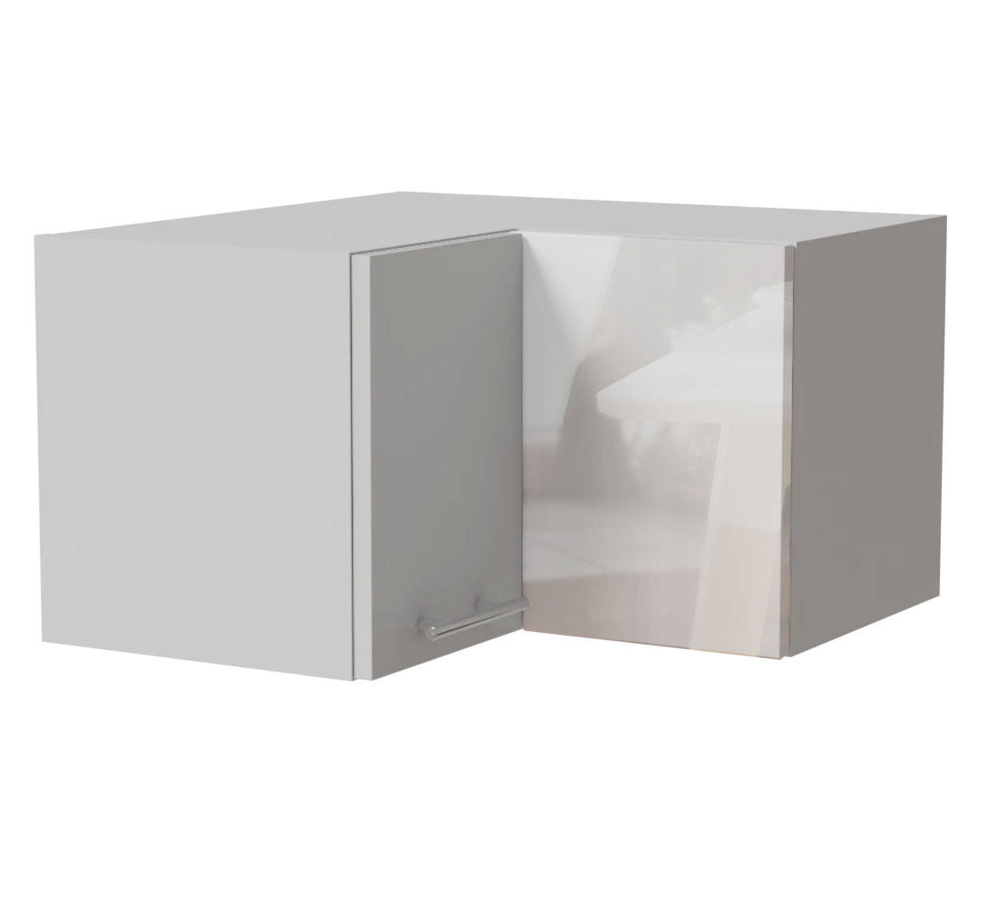Feldmann-Wohnen Eckhängeschrank Weiß Hochglanz, Weiß 60x36x60 cm