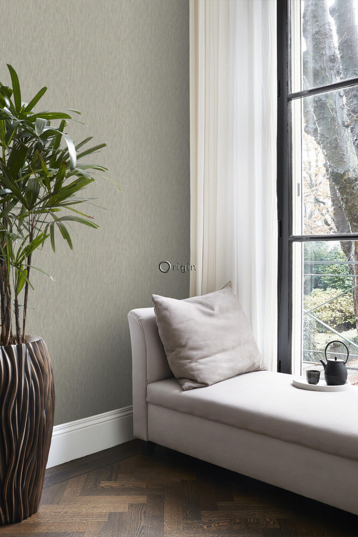 TAPETE 3D Grasmuster Leinen-Optik 53 cm x 10.05 m - Braun, Papier (53/1000cm) - Origin Wallcoverings