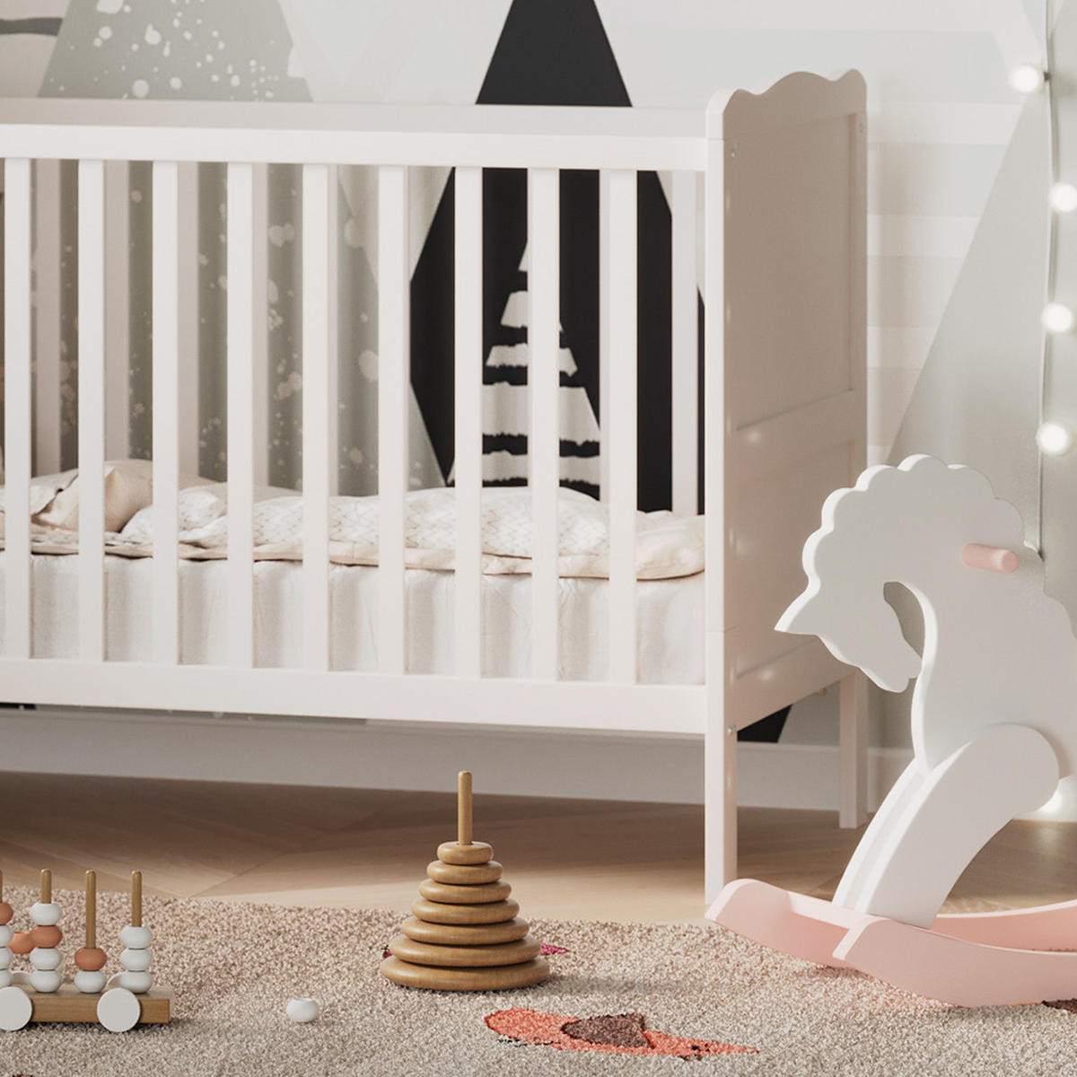 BABYBETT Tobi Weiß 60x120 cm - Weiß, Holz (60/120cm) - VitaliSpa