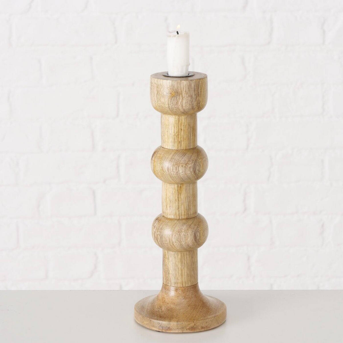 KERZENHALTER Bubbles 2er-Set - Hellbraun, Holz (12/34/12cm) - Boltze Home