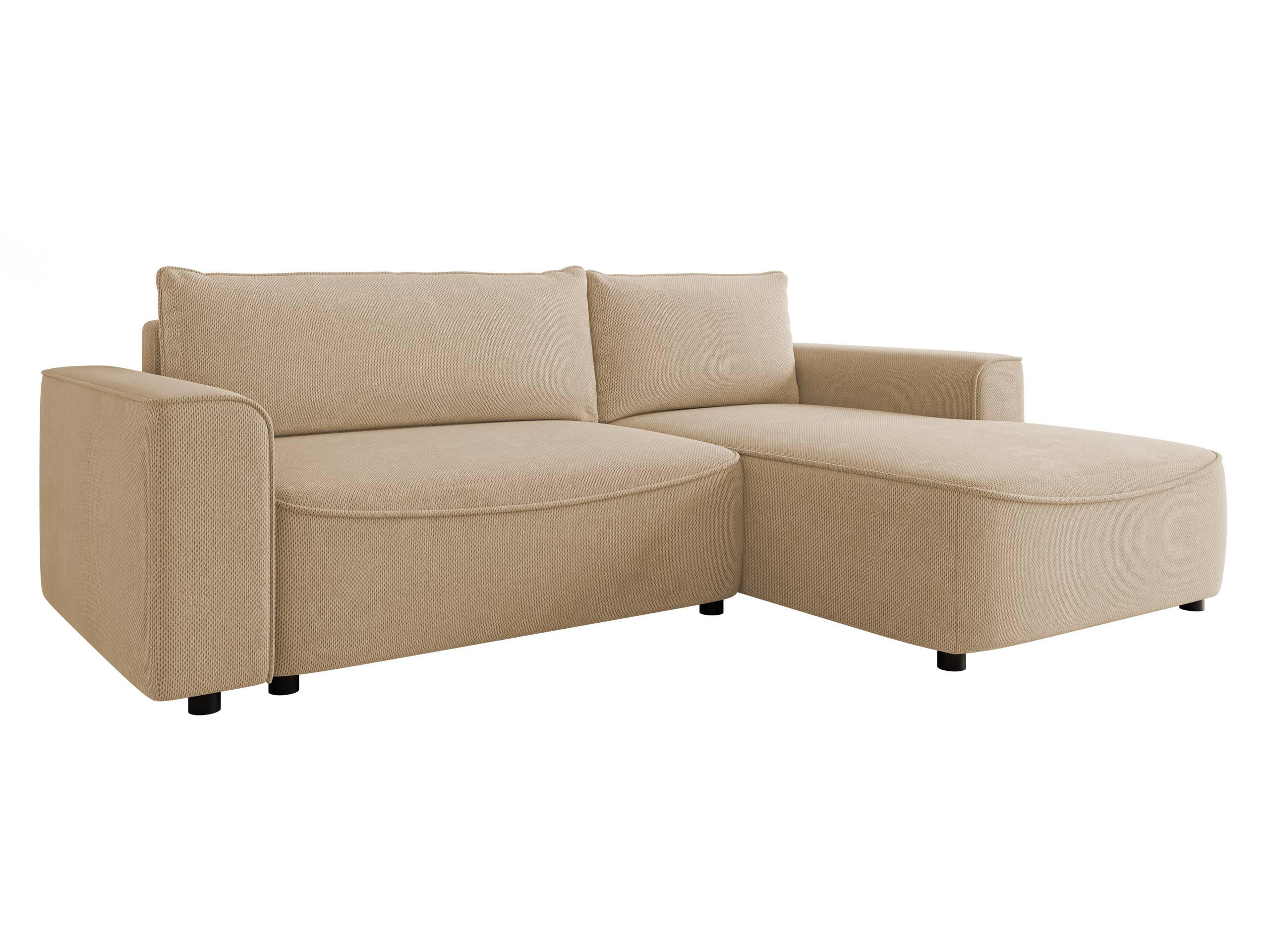 ECKSOFA Beliza, Seite: Rechts - Schwarz/Naturfarben, Holz/Kunststoff (255/175cm) - MIRJAN24