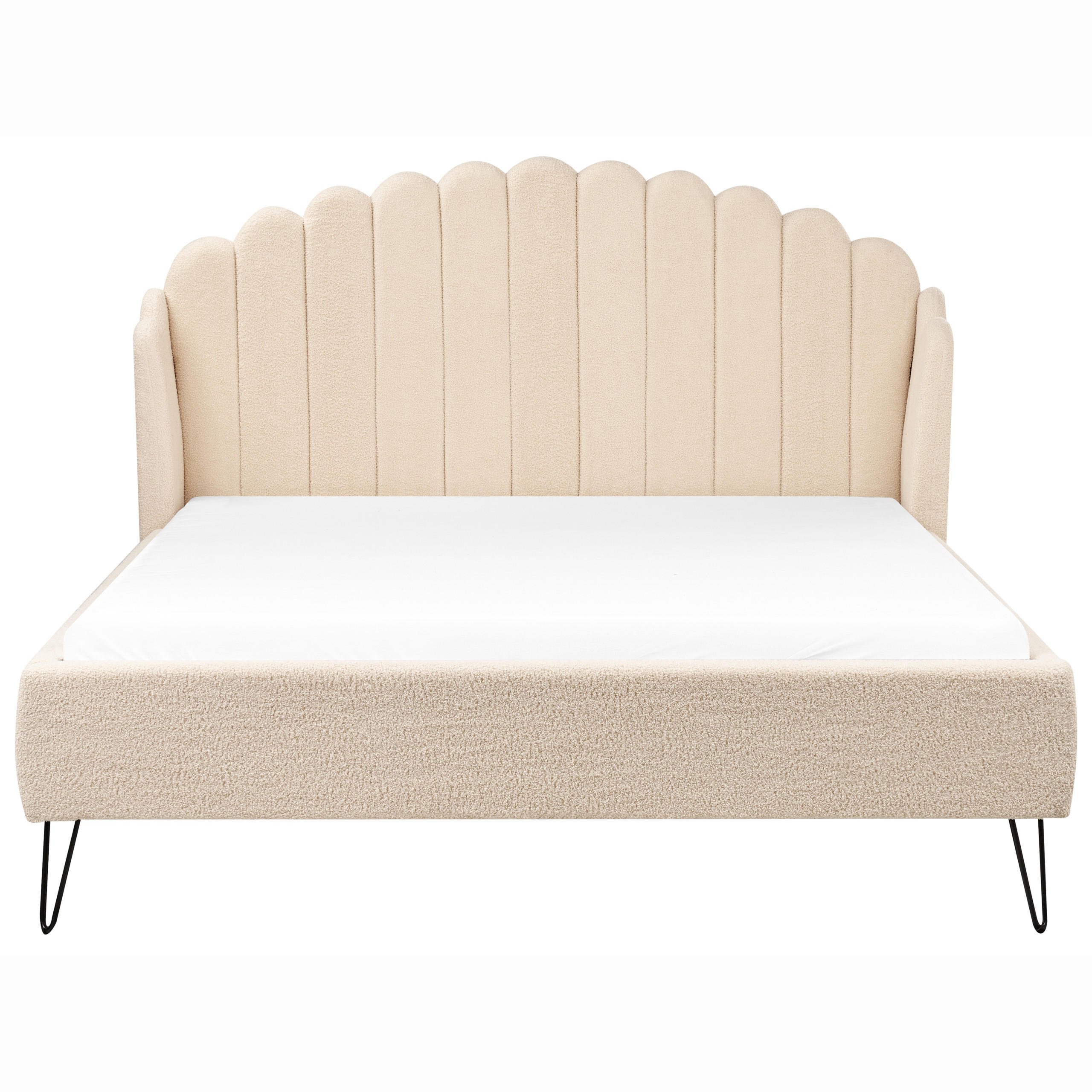 POLSTERBETT mit Lattenrost 140x200 cm Beige Ambillou - Beige, Textil (140/200cm) - Beliani