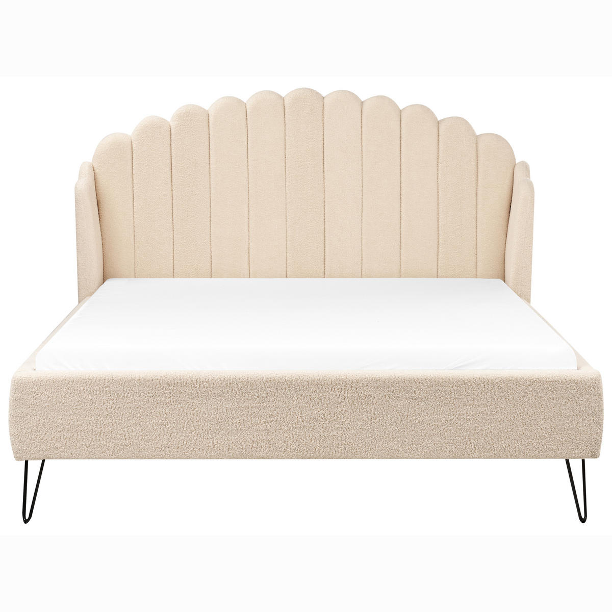 POLSTERBETT mit Lattenrost 140x200 cm Beige Ambillou - Beige, Textil (140/200cm) - Beliani
