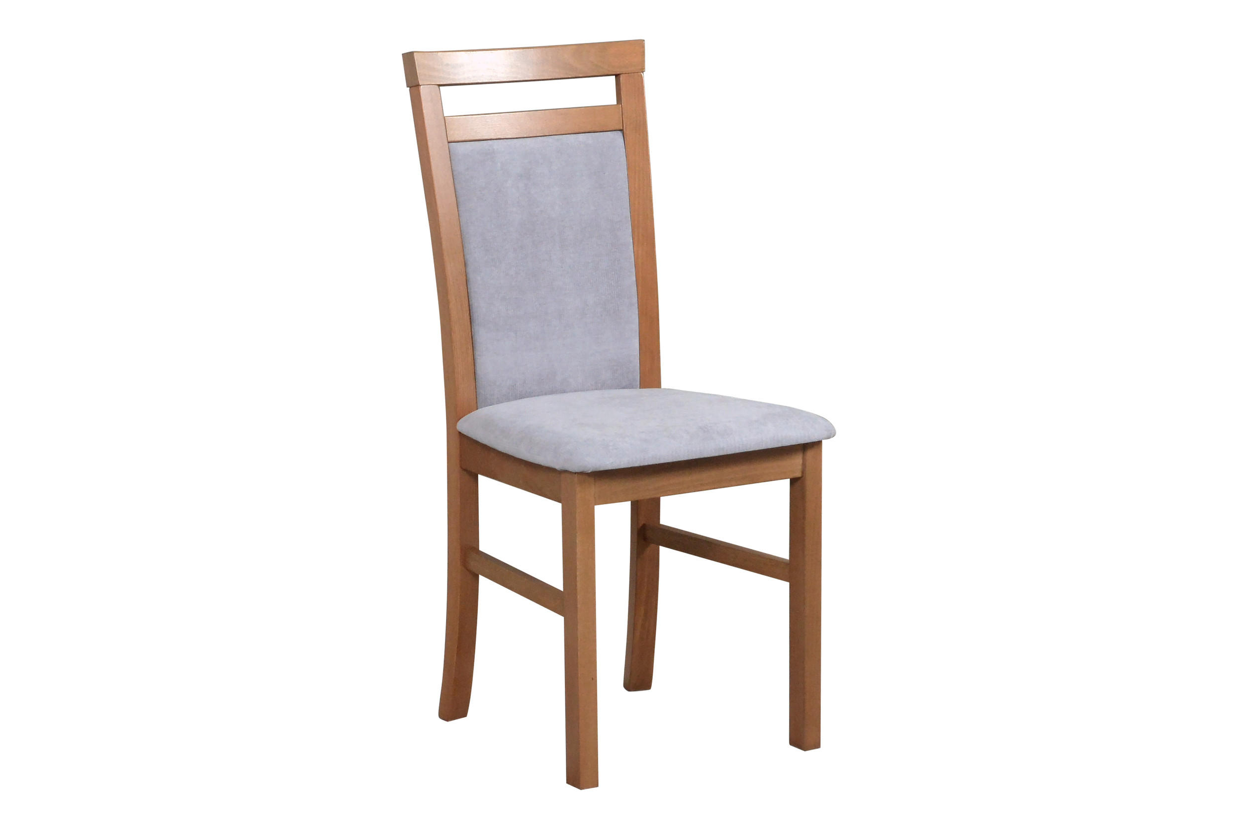 STUHL 2er Set MILANO 5 Hell nussbaum, soro 90 - Hellbraun/Grau, Holz (43/93/40cm) - Leaf Design
