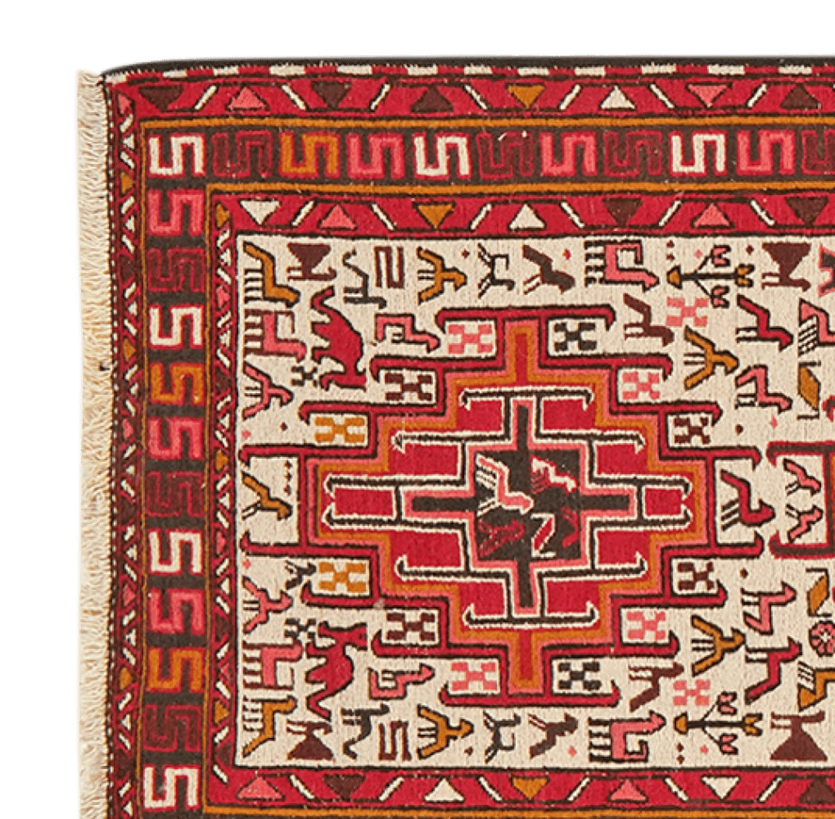 KELIM-LÄUFER handgewebt Sumak Shahsavan Beige, Rot 289/75 cm Schurwolle - Beige/Rot, Textil (75/289cm) - Looma