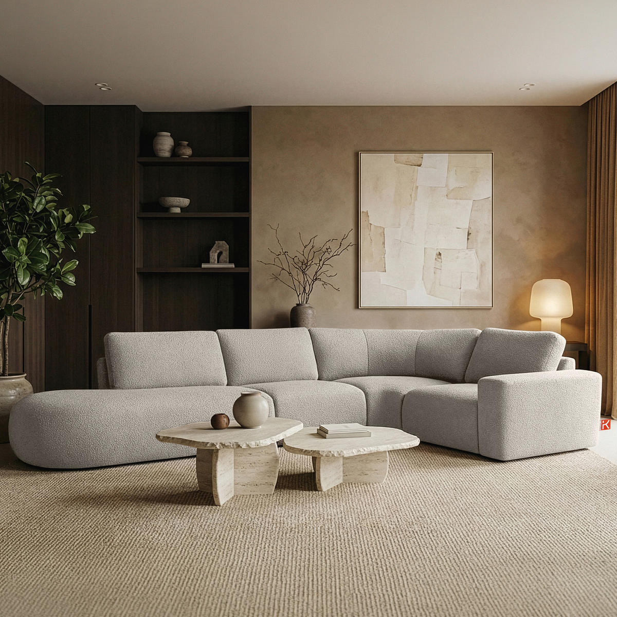 ECKSOFA LINKS ZUCCO, Braun - Braun, Holz/Holzwerkstoff (224/373cm) - KONSIMO®