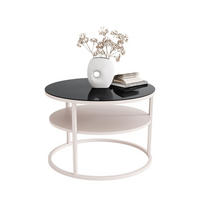 COUCHTISCH CIRI GLASS KASCHMIR mit Ablage Platte aus schwarzem Glas - Schwarz, Glas (70/70/47cm) - Lookway