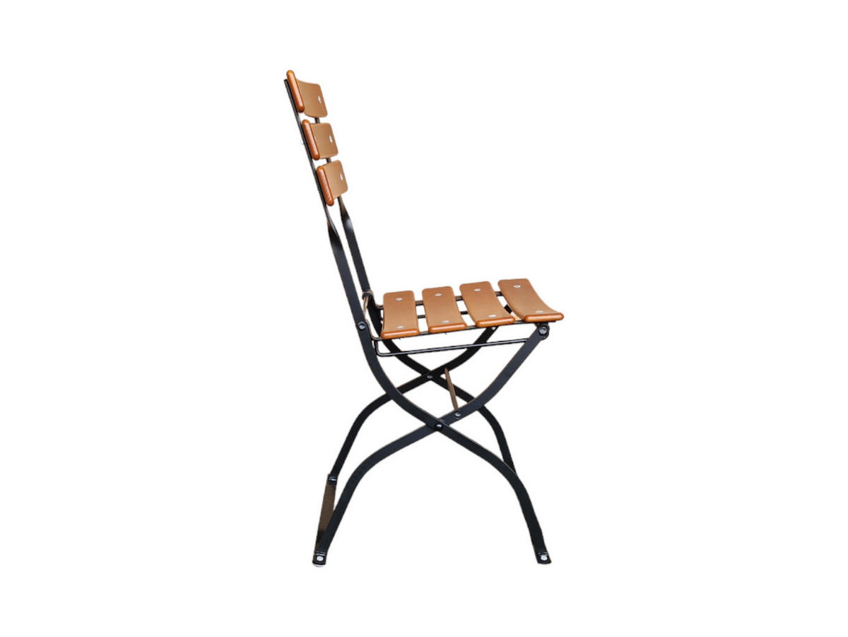 BIERGARTENSTUHL BERGWIESE 1-Sitzer 89x40x35cm Eschenholz Schwarz/Braun - Braun, Holz (40/89/35cm) - CHEFGASTRO