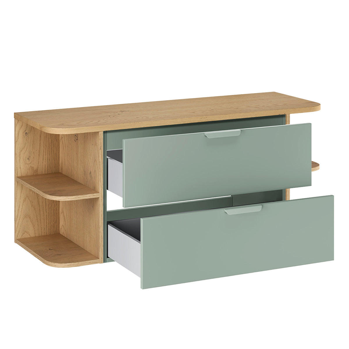 WASCHTISCHUNTERSCHRANK 120.4cm Oria 2er-Set Grün - Grün, Holzwerkstoff (120.4/50/45.8cm) - Petits-meubles