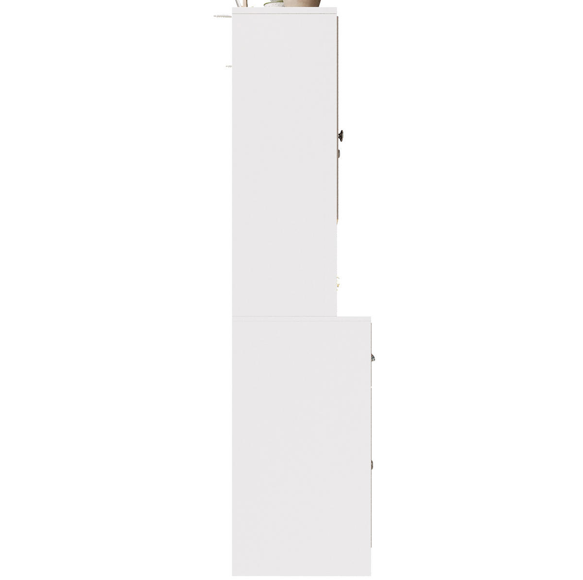 KÜCHENSCHRANK mit LED-Beleuchtung 140x40x175 cm MDF White - Weiß, Holzwerkstoff (40/175/140cm) - Meubliv