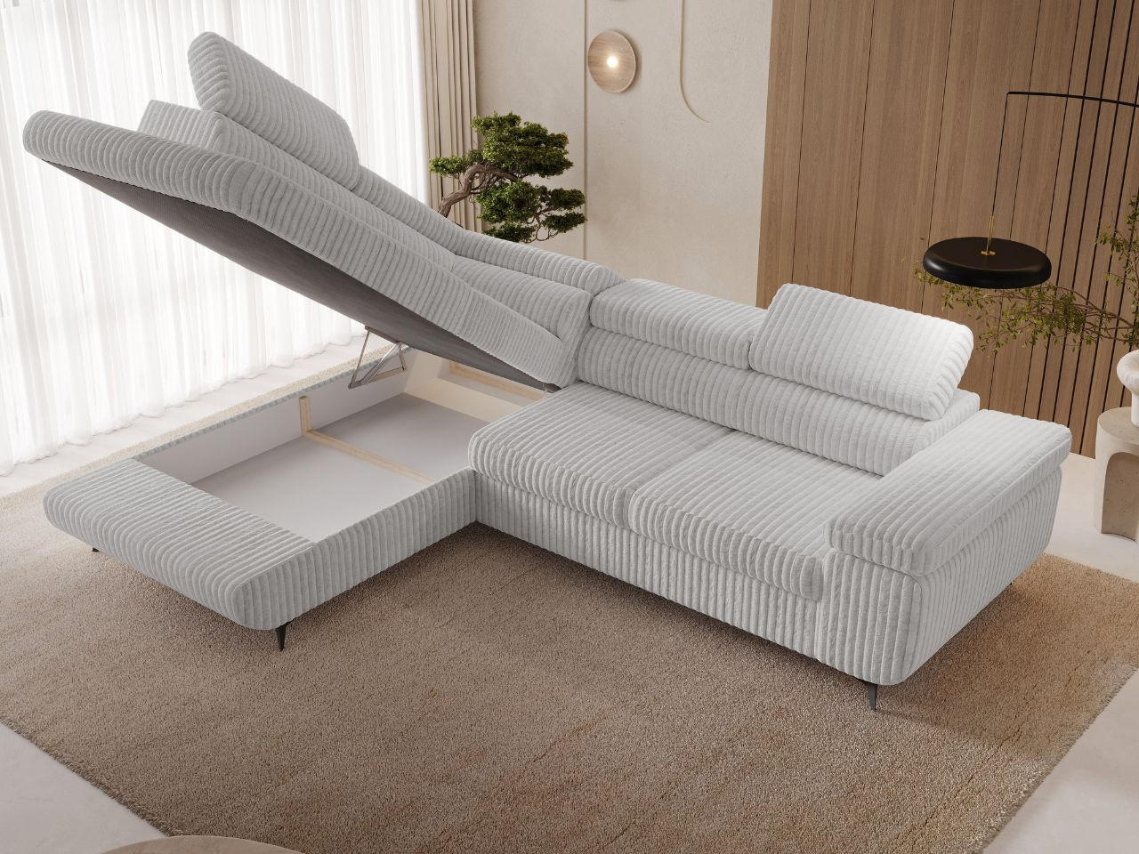 Graingold Ecksofa Grau 255x190 cm