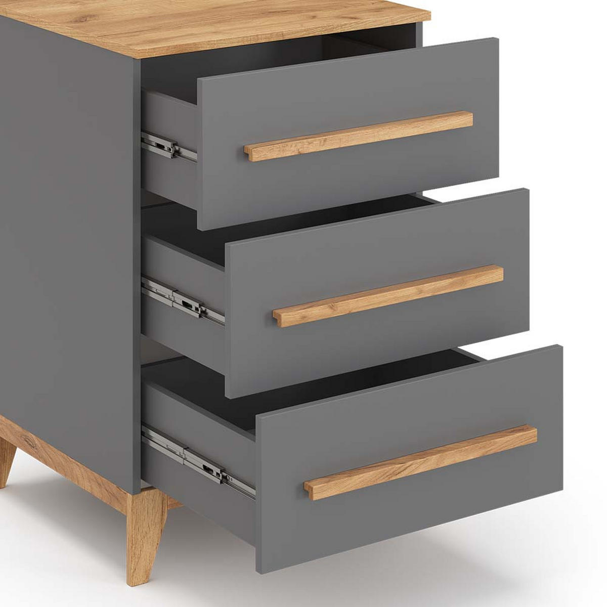 KREDENC Malia Šedá - šedá, kompozitní dřevo (53.4/88/60cm) - VitaliSpa