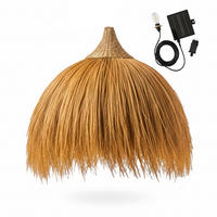 MASAI BIG Solar-Pendelleuchte, 80 cm Durchmesser, 5 m Länge - Beige, Naturmaterialien (80/80/62cm) - Lumisky