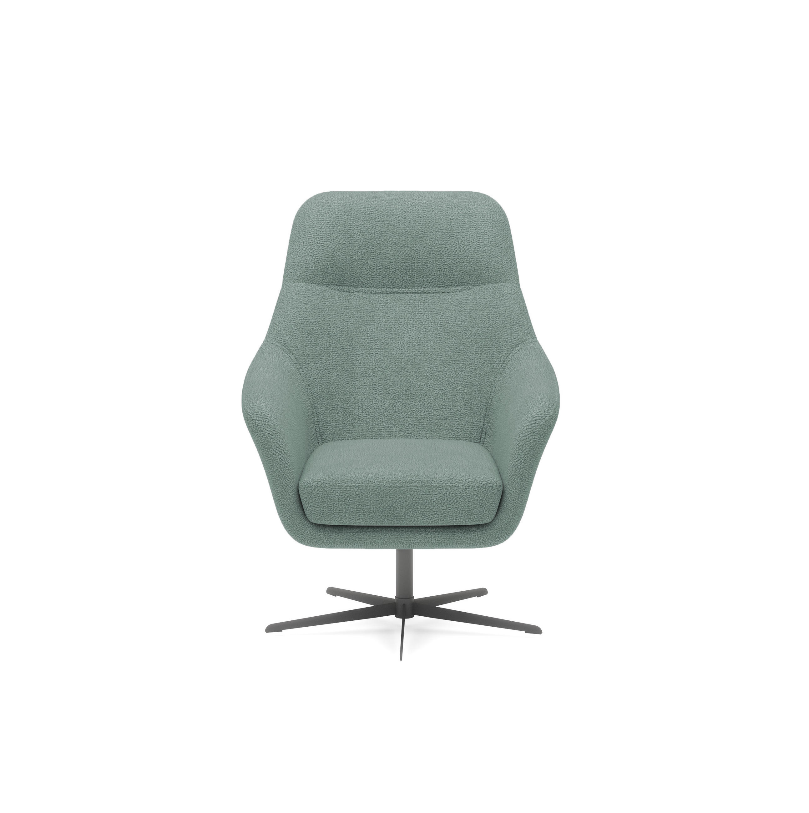 RELAXSESSEL Collection Drehstuhl CUBO – komfortabel, drehbar, modernes Design, 76x97x76 cm, Farbe - Schwarz/Hellgrün, Holz/Textil (76/97/76cm) - DomoHome