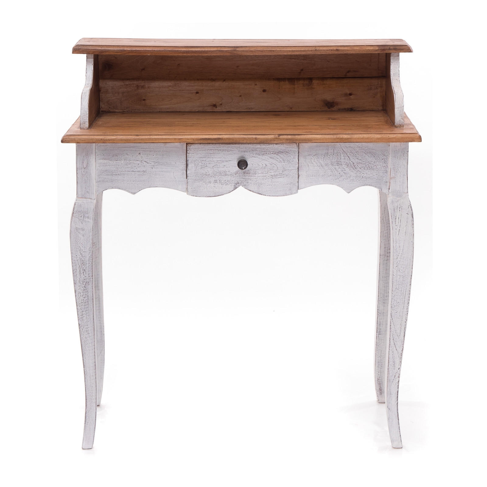 SEKRETÄR Napoleon Mahagoni Massivholz, mit Schublade 05 weiß-natur - Multicolor, Holz (40/80/92cm) - DESIGN DELIGHTS