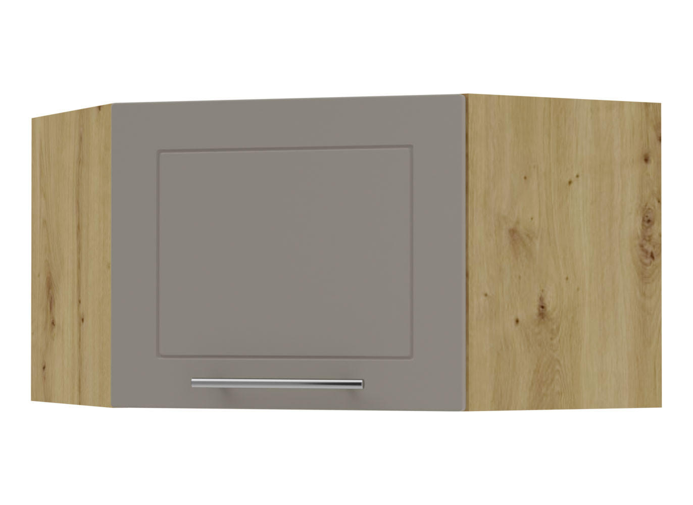 ECKHÄNGESCHRANK Kvantum W10/60/36 Beige Matt / Eiche Artisan Matt 60 / 60 / 36cm - Beige/Eiche Artisan, Holz/Holzwerkstoff (60/36/60cm) - Feldmann-Wohnen