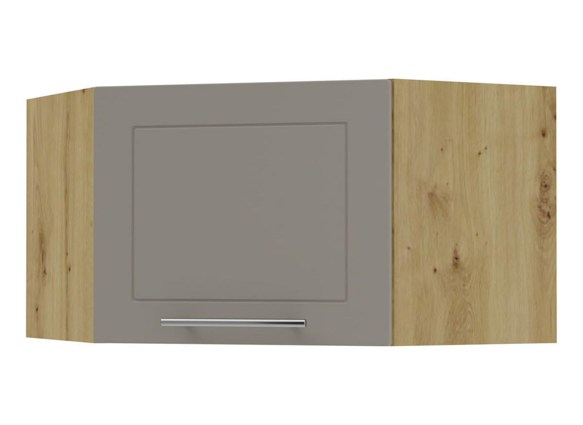 ECKHÄNGESCHRANK Kvantum W10/60/36 Beige Matt / Eiche Artisan Matt 60 / 60 / 36cm - Beige/Eiche Artisan, Holz/Holzwerkstoff (60/36/60cm) - Feldmann-Wohnen