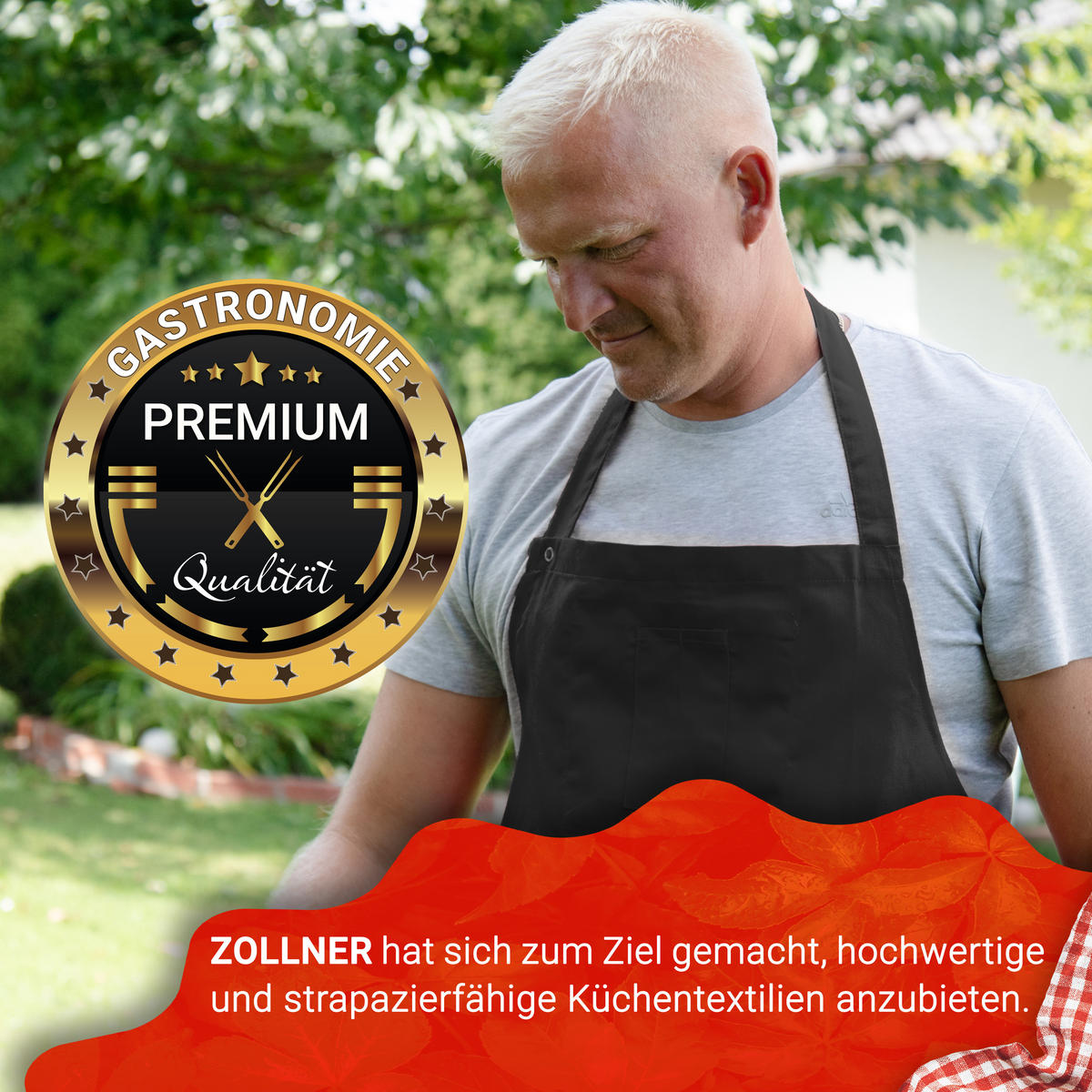 SCHÜRZE , 80x100 cm, 65% Baumwolle, 35% Polyester, Schwarz - Schwarz, Textil (80/100cm) - Zollner