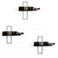 WEINREGAL D3 aus Metall Flaschenständer 3er Set - Schwarz, Metall (28/28/8.5cm) - DanDiBo