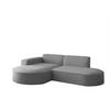 ECKSOFA Palma Xs Ottomane Opera Velvet - Grau, Holzwerkstoff/Textil (236/165cm) - Fun Möbel