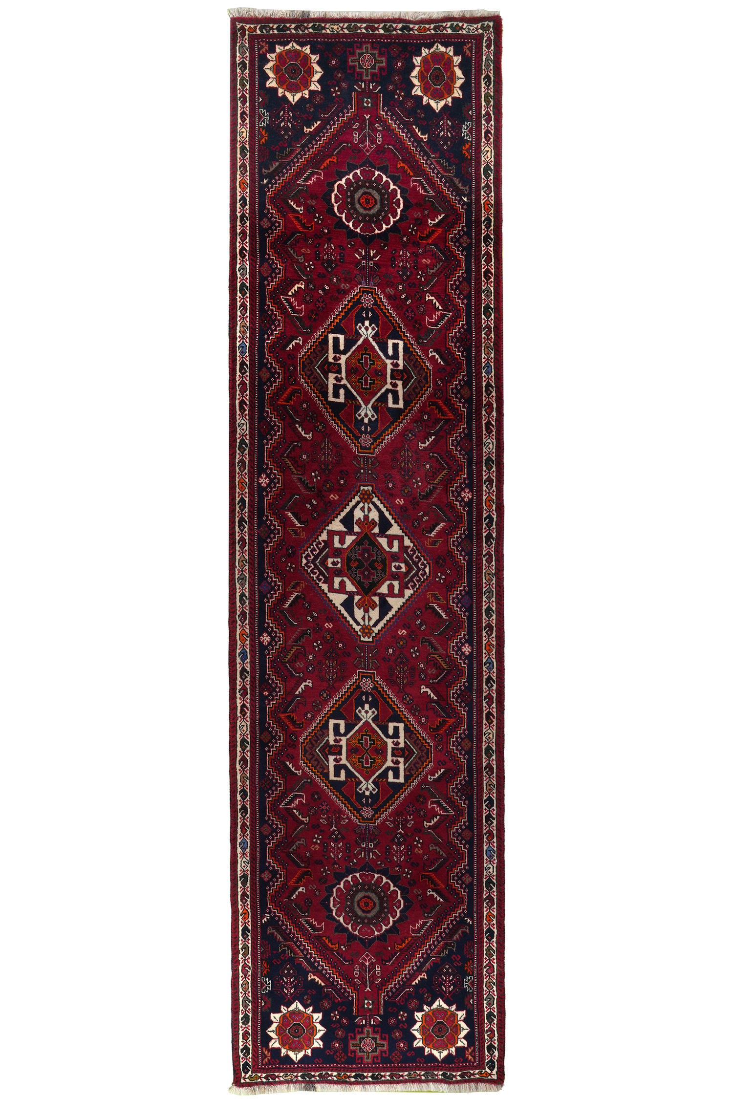 TEPPICH Gashgai Rot 302/77 cm Schurwolle - Rot, Textil (77/302cm) - Looma